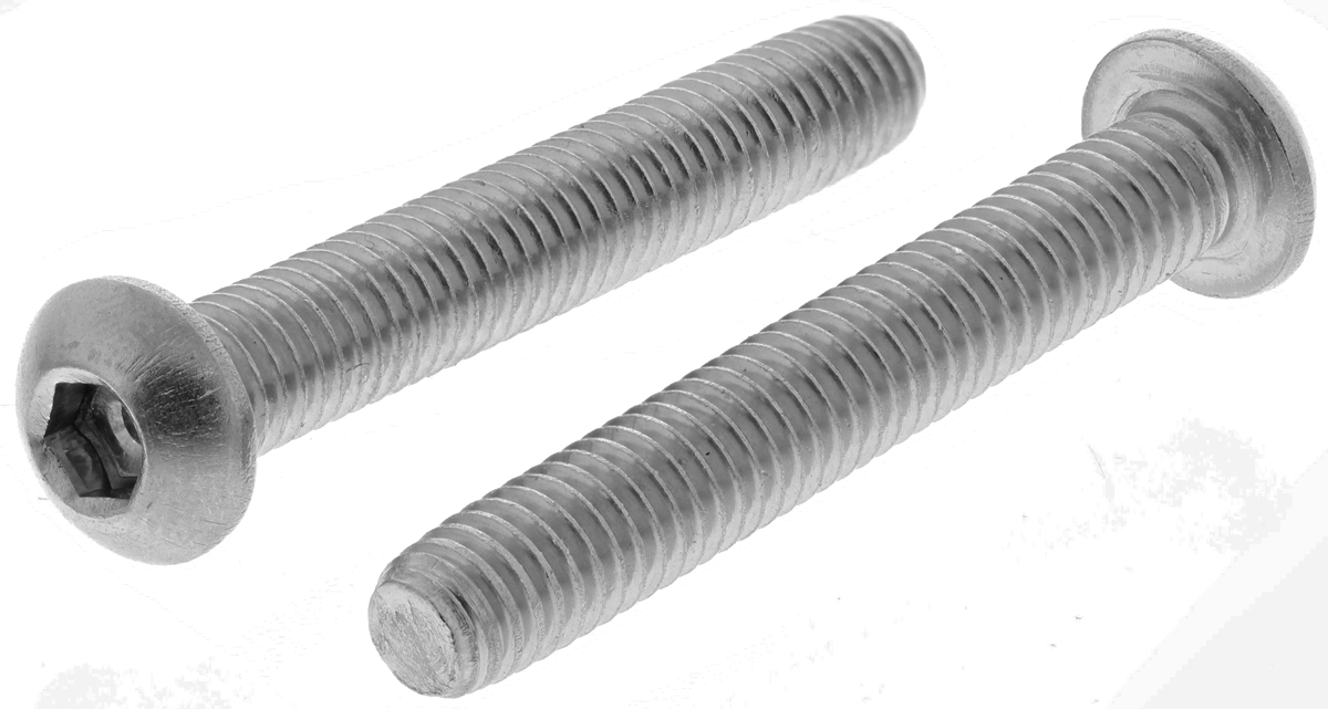 RS PRO Stainless Steel Hex Socket Button Screw, ISO 7380, M6 x 40mm