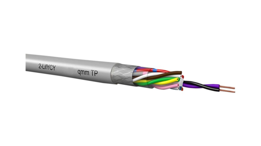 Kabeltronik 2 LIFYCY TP Series Multipair Cable, 8 Cores, 0.08 mm², 28 AWG, 100m, Shielded Shield, Control Cable
