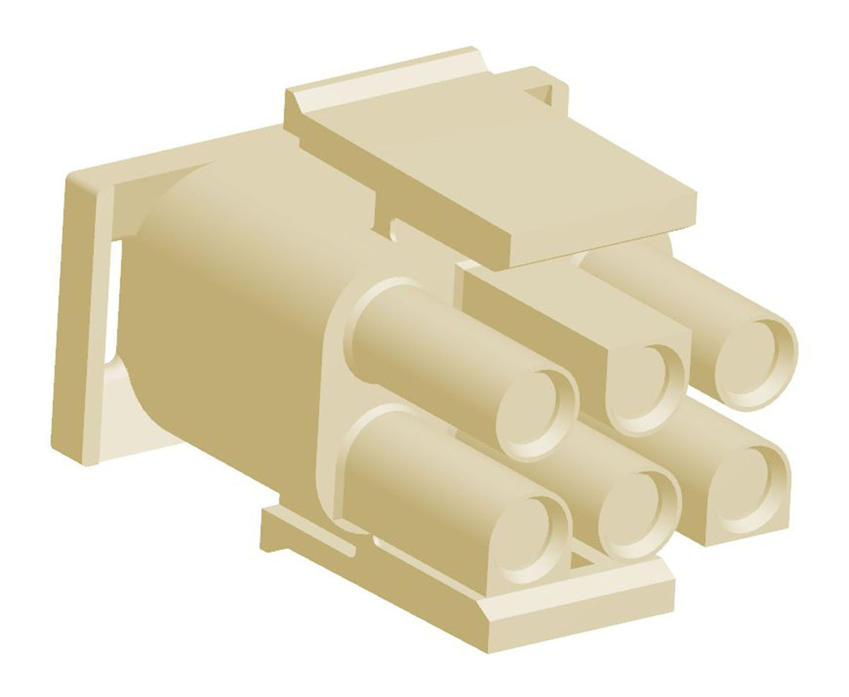 TE Connectivity, Universal MATE-N-LOK Male Connector Housing, 6.35mm Pitch, 6 Way, 2 Row