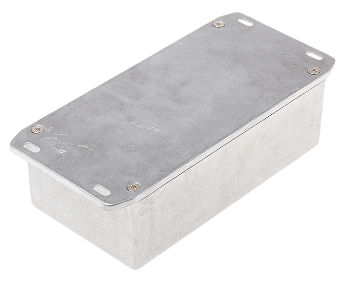 Hammond 1590 Series Natural Die Cast Aluminium Enclosure, IP54, Flanged, Natural Lid, 153 x 83 x 50mm