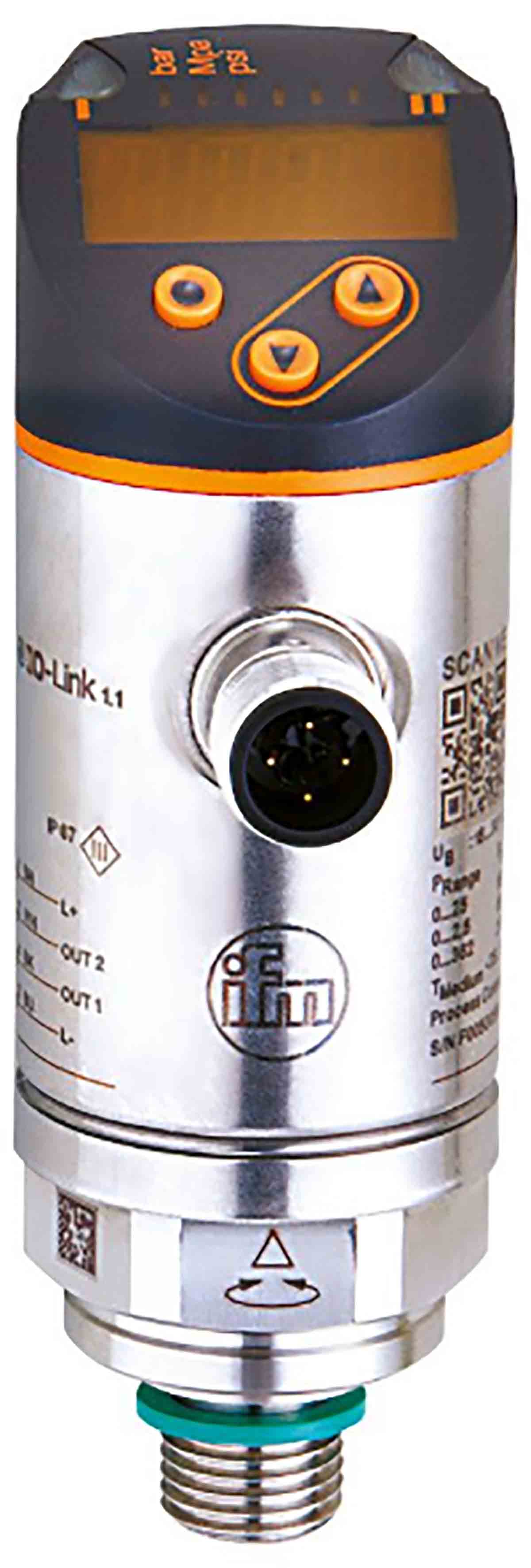 ifm electronic Pressure Sensor, -1bar Min, 1bar Max, Analogue + PNP-NO/NC Programmable Output, Relative Reading