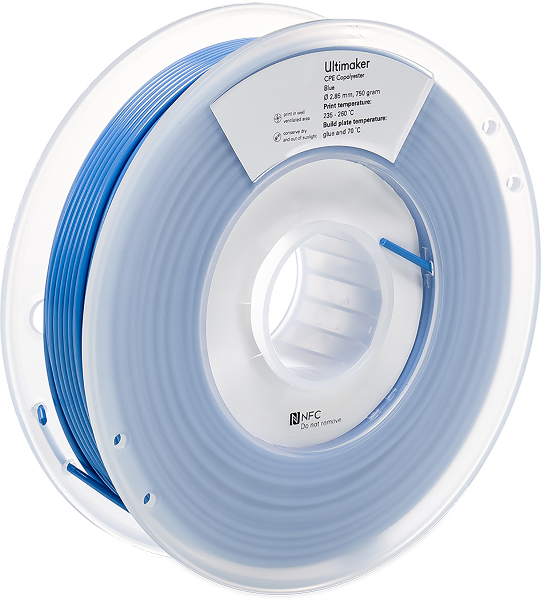 Ultimaker 2.85mm Blue CPE 3D Printer Filament, 750g