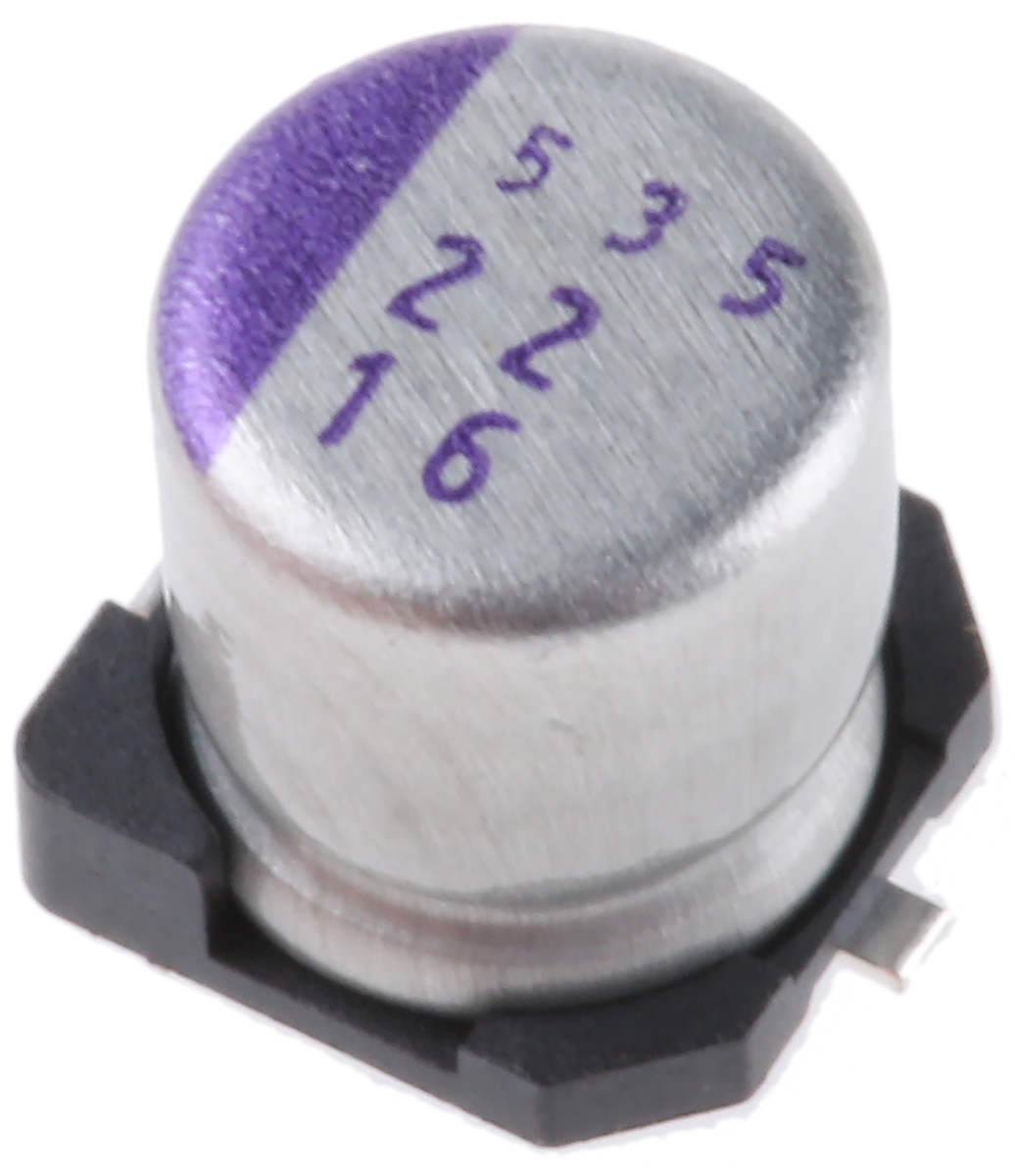 Panasonic 22μF Surface Mount Polymer Capacitor, 16V dc