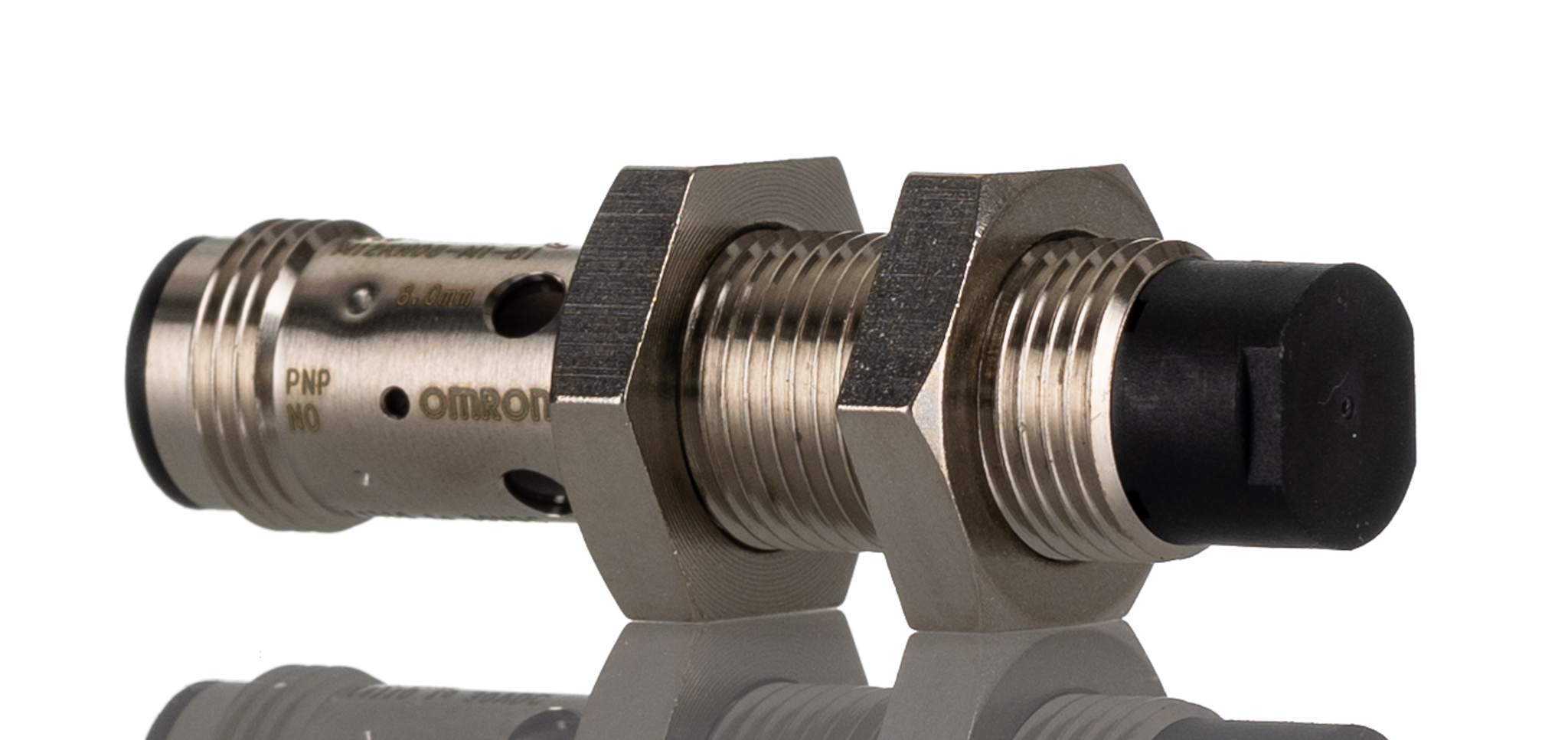 Omron Inductive Threaded Barrel Proximity Sensor, M12, 8 mm Detection, PNP NO, 12 → 24 V dc