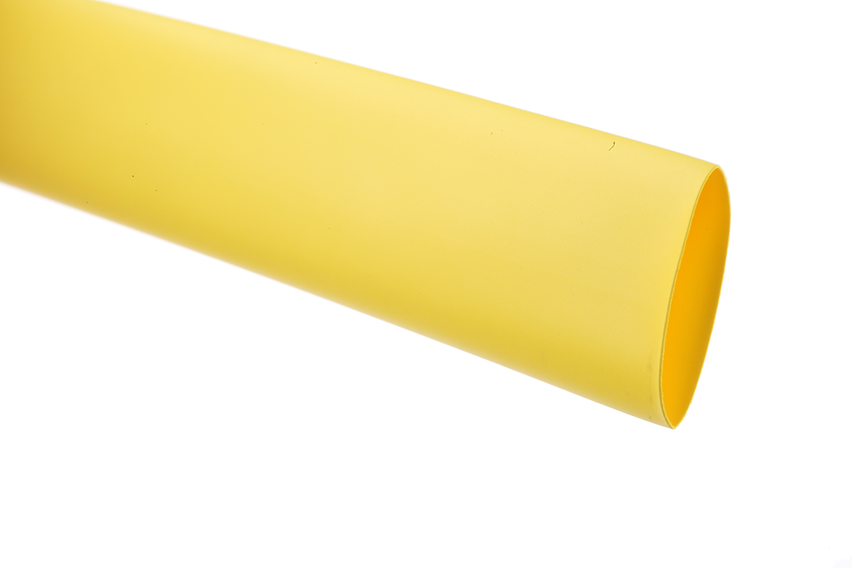 TE Connectivity Heat Shrink Tubing, Yellow 3mm Sleeve Dia. x 1.2m Length 3:1 Ratio, RNF-3000 Series
