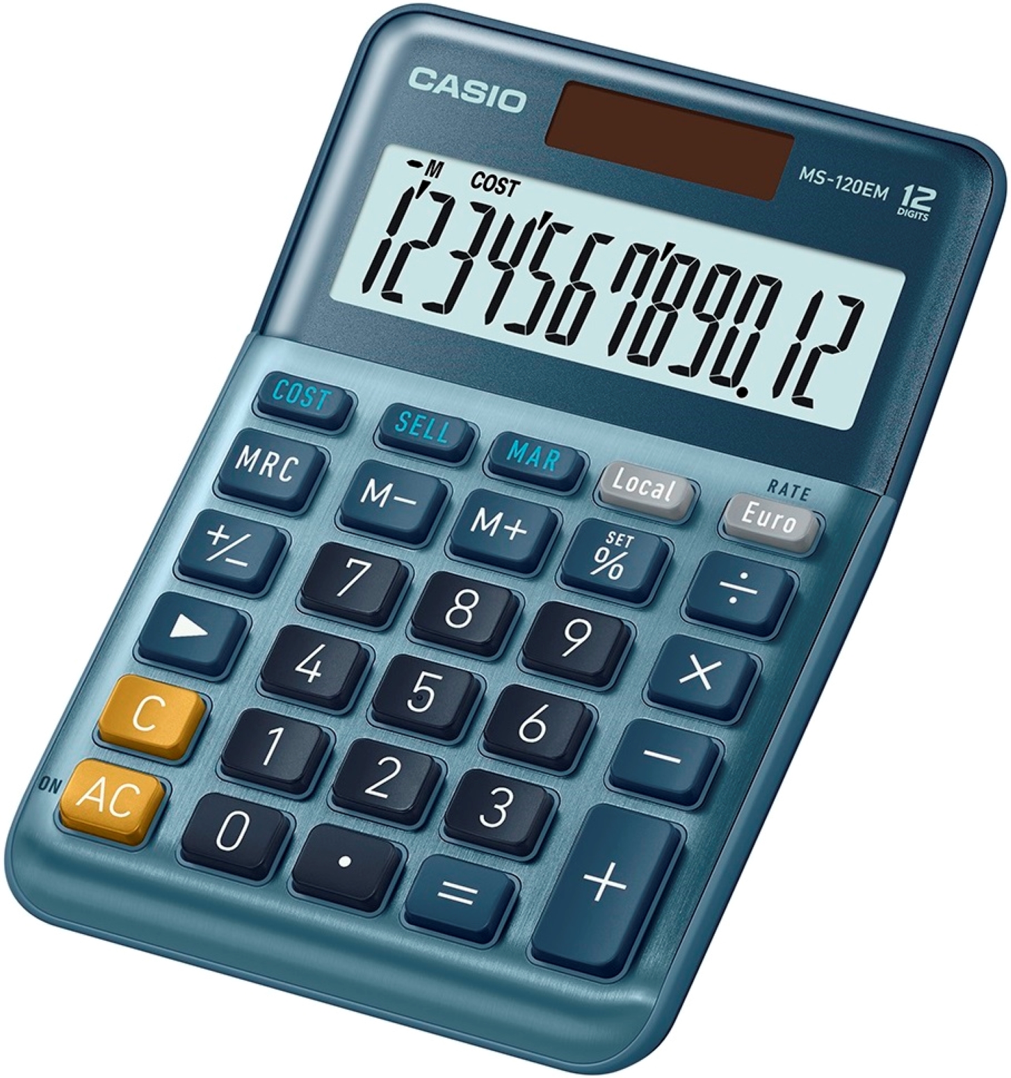 Casio MS-120EM Battery & Solar Powered Desktop Calculator