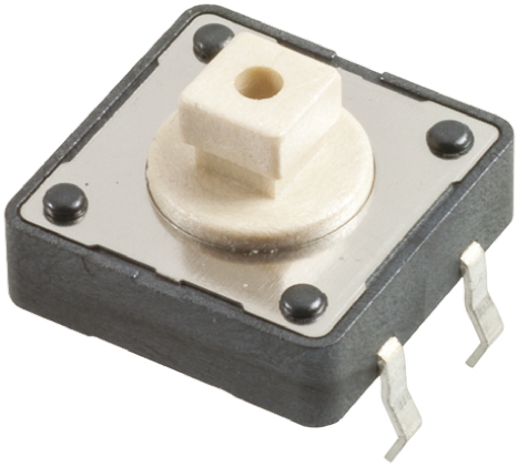 Wurth Elektronik White Button Tactile Switch, SPST 50 mA @ 12 V dc 3.8mm Through Hole