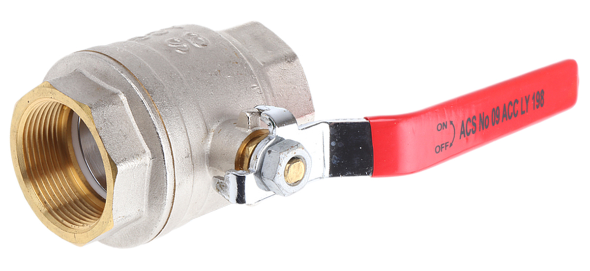 Sferaco Brass Full Bore, 2 Way, Ball Valve, Threaded, BSPP 38.1mm, 40bar Operating Pressure