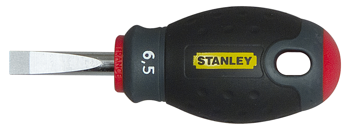 Stanley Slotted Stubby Screwdriver, 6.5 mm Tip, 30 mm Blade