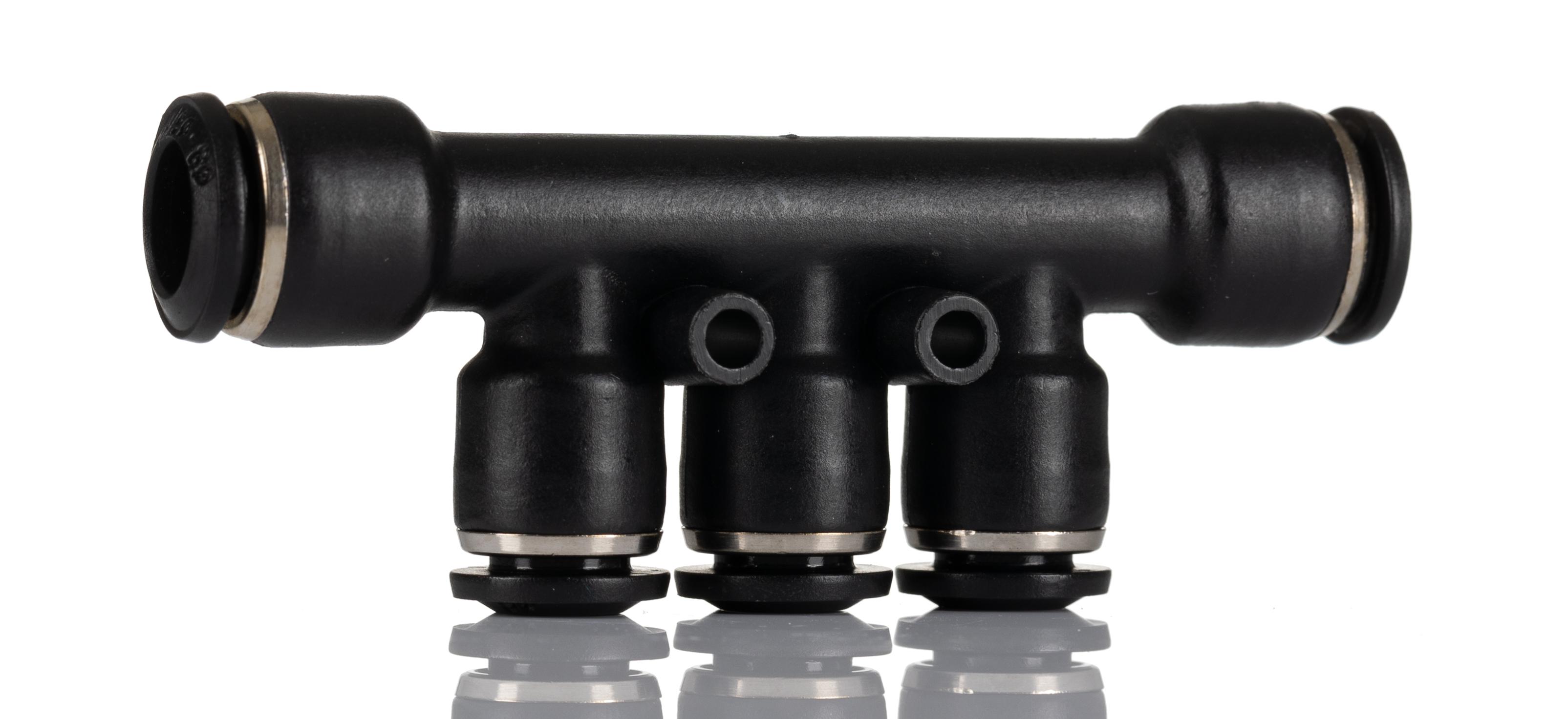 RS PRO 3 Outlet Manifold Push In 8 mm Push In 6 mm