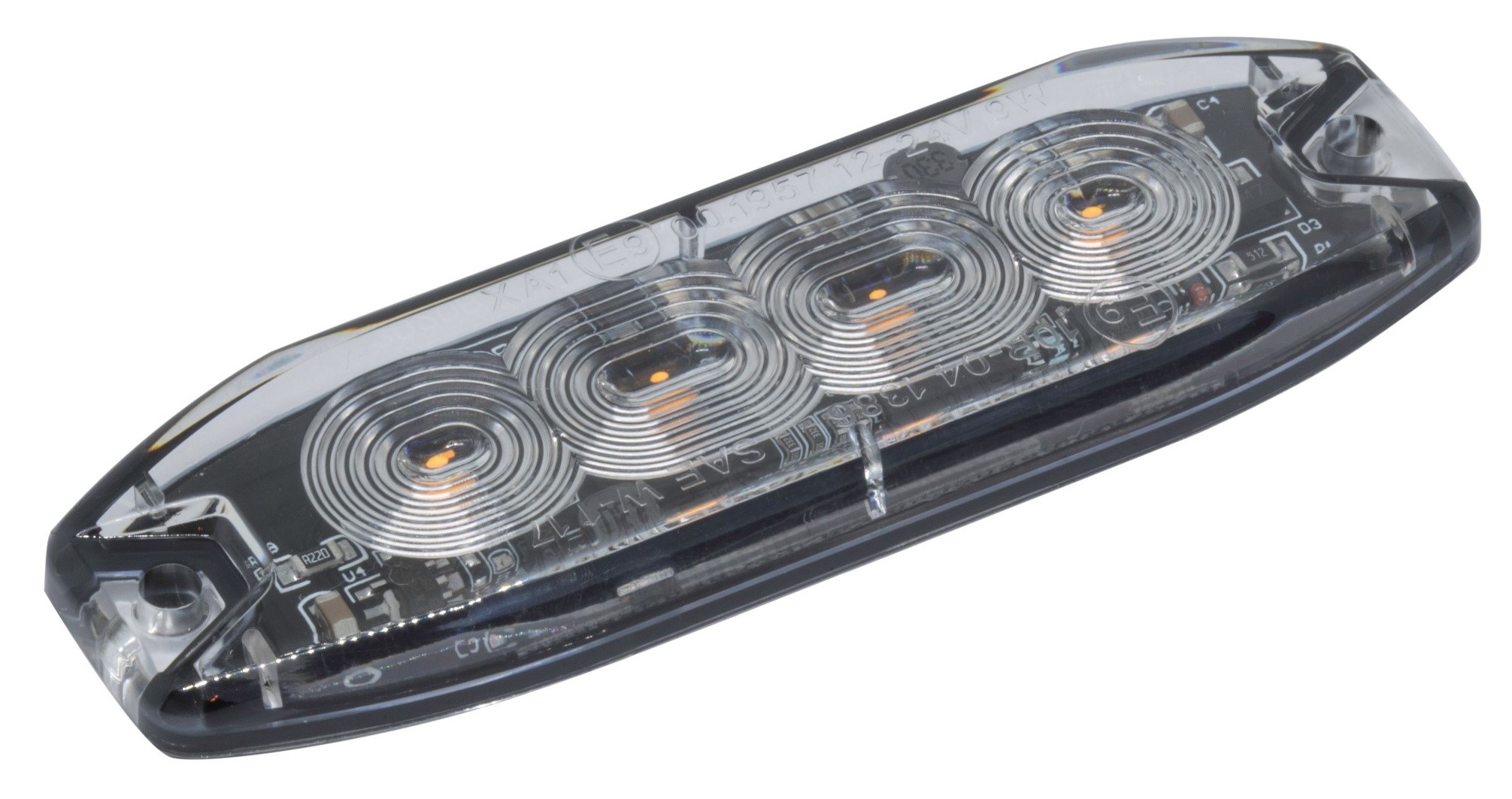 RS PRO Clear Flashing Beacon, 10 → 30V, Screw Mount, LED Bulb, IP69K