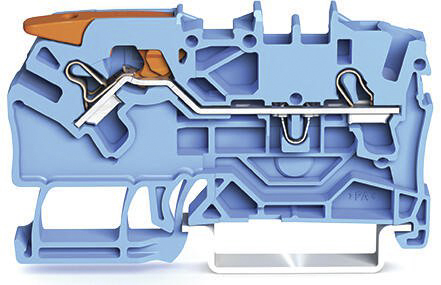 Wago TOPJOB S, 2102 Series Blue Feed Through Terminal Block, 2.5mm², Single-Level, Push-In Cage Clamp Termination,