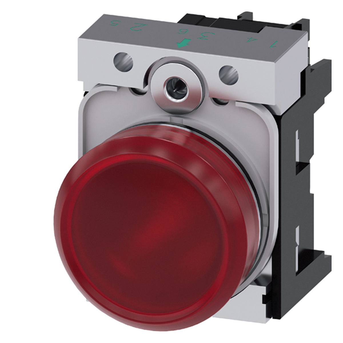 Siemens, SIRIUS ACT 3SU11, Panel Mount Red LED Pilot Light, 22mm Cutout, IP20, Round, 24V ac/dc