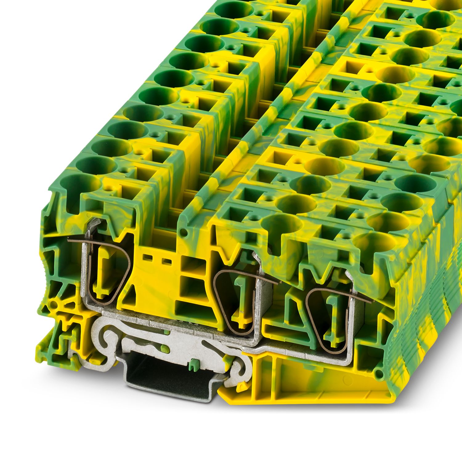 Phoenix Contact ST Series ST 16-TWIN-PE Earth Block, 3-Way, 76A, 24 → 4 AWG Wire, Spring Cage Termination