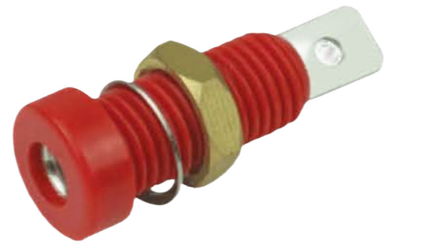 RS PRO Red Female Banana Connectors, 4 mm Connector, Solder Termination, 24A, 30 V ac, 60V dc, Zinc Plating
