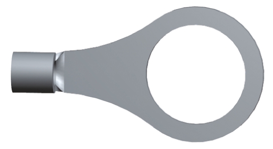 TE Connectivity, Budget Uninsulated Ring Terminal, M4 (#8) Stud Size, 0.1mm² to 0.4mm² Wire Size