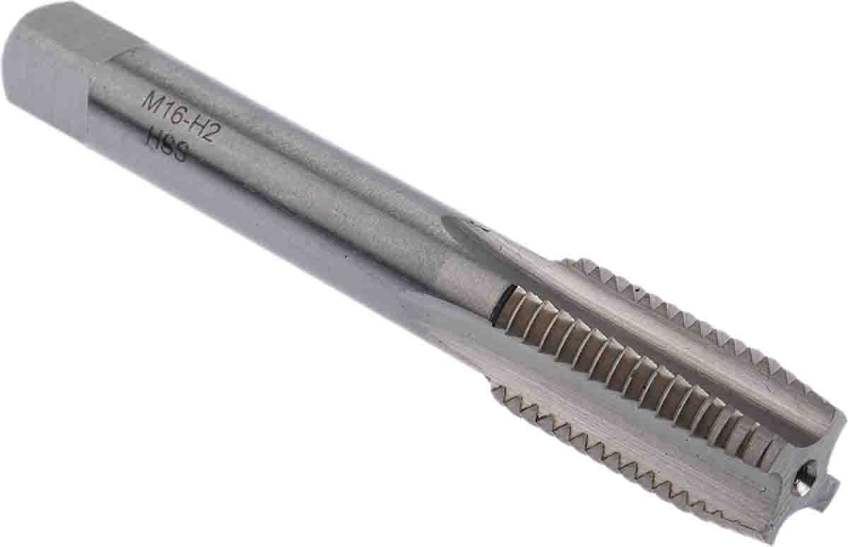 RS PRO Threading Tap HSS 1-Piece 2mm Pitch Metric Standard Hand Tap M16 Thread