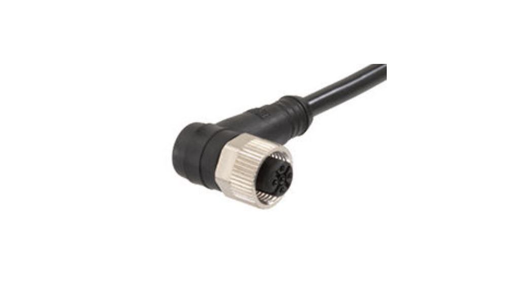 Molex Female 5 way M12 to Male Pigtail Cordset, 10 m