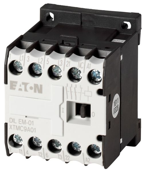 Eaton DILEM Contactor, 400 V Coil, 3-Pole, 9 A, 4 kW, 1 NC, 400V