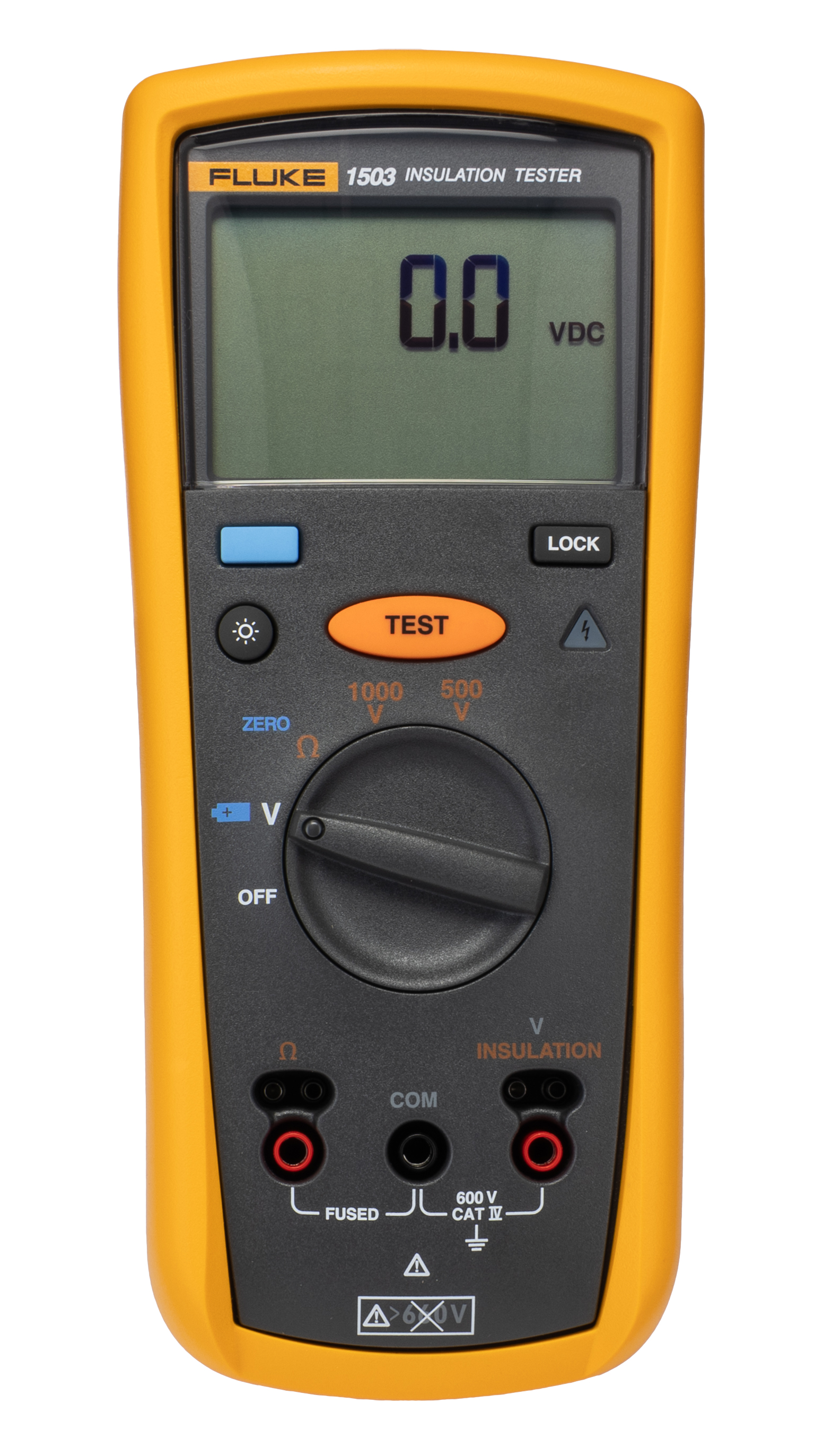 Fluke 1503 Insulation Tester, 500V Min, 1000V Max, 2GΩ Max, CAT III 600V