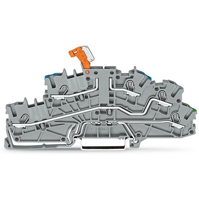 WAGO 2003-6641 TOPJOB S Series Grey, 2.5mm², 3-Level, Push-In Cage Clamp Termination