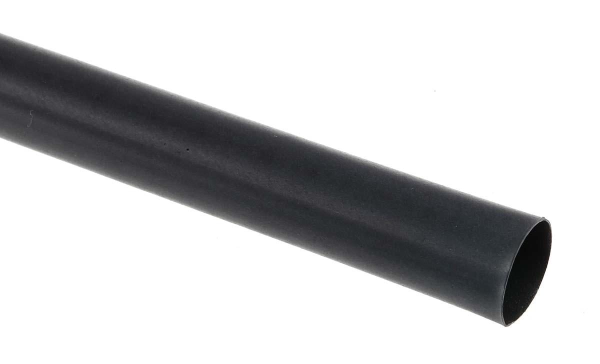TE Connectivity Heat Shrink Tubing, Black 9mm Sleeve Dia. x 1.2m Length 3:1 Ratio, RNF-3000 Series