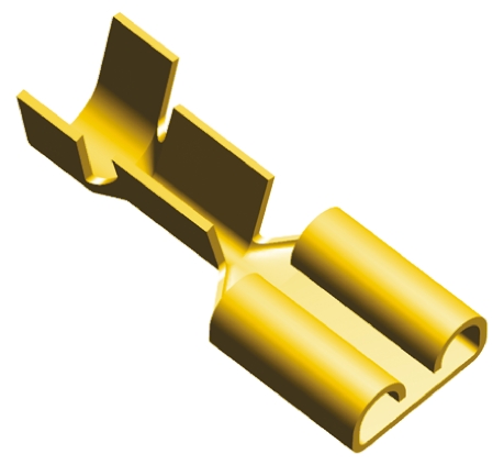 TE Connectivity FASTON .250 Uninsulated Female Spade Connector, Receptacle, 6.35 x 0.81mm Tab Size, 1mm² to 2.5mm²