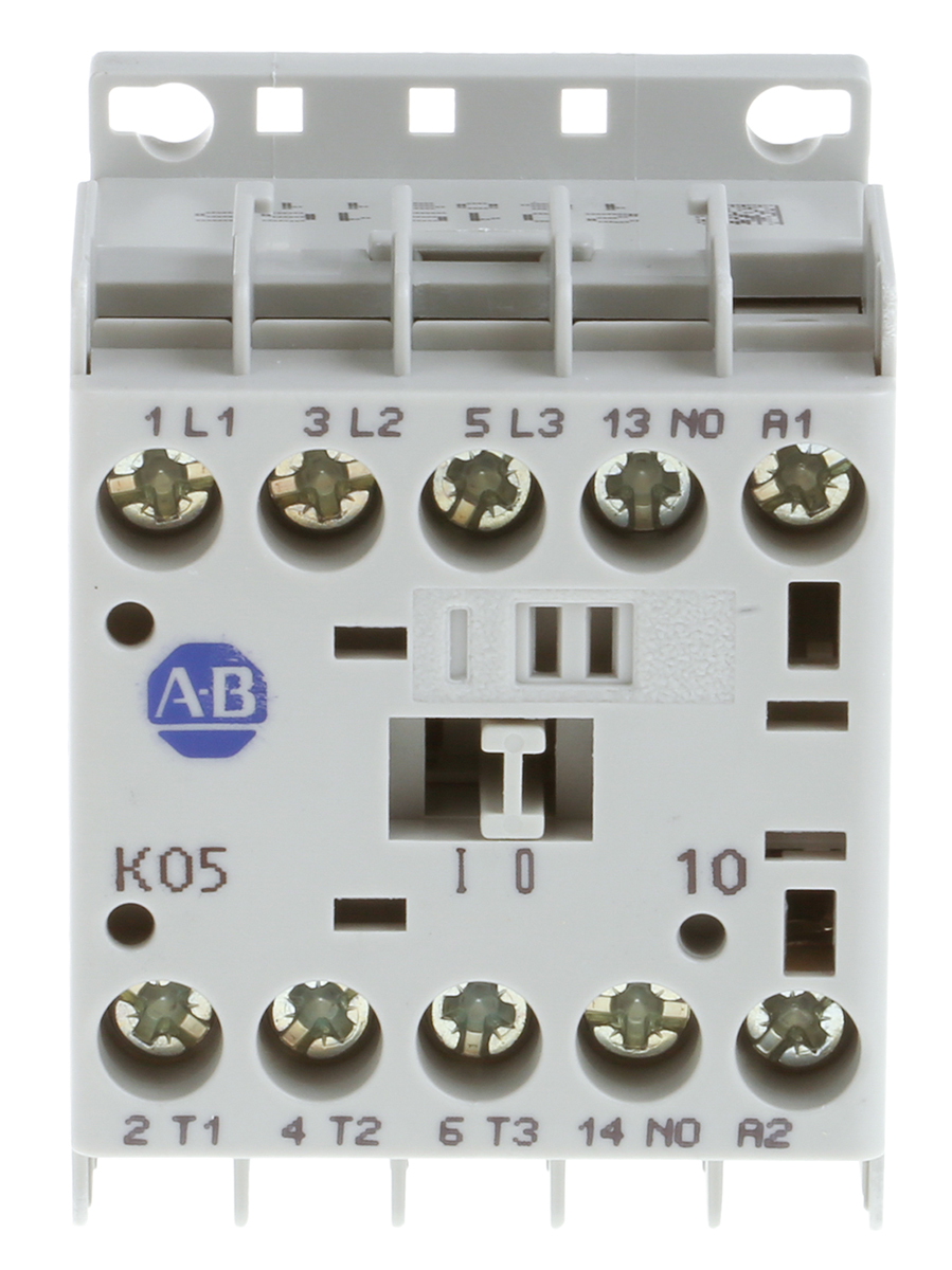 Allen Bradley 100 Series 100K Contactor, 24 V dc Coil, 3-Pole, 5 A, 2.2 kW, 3NO, 690 V ac