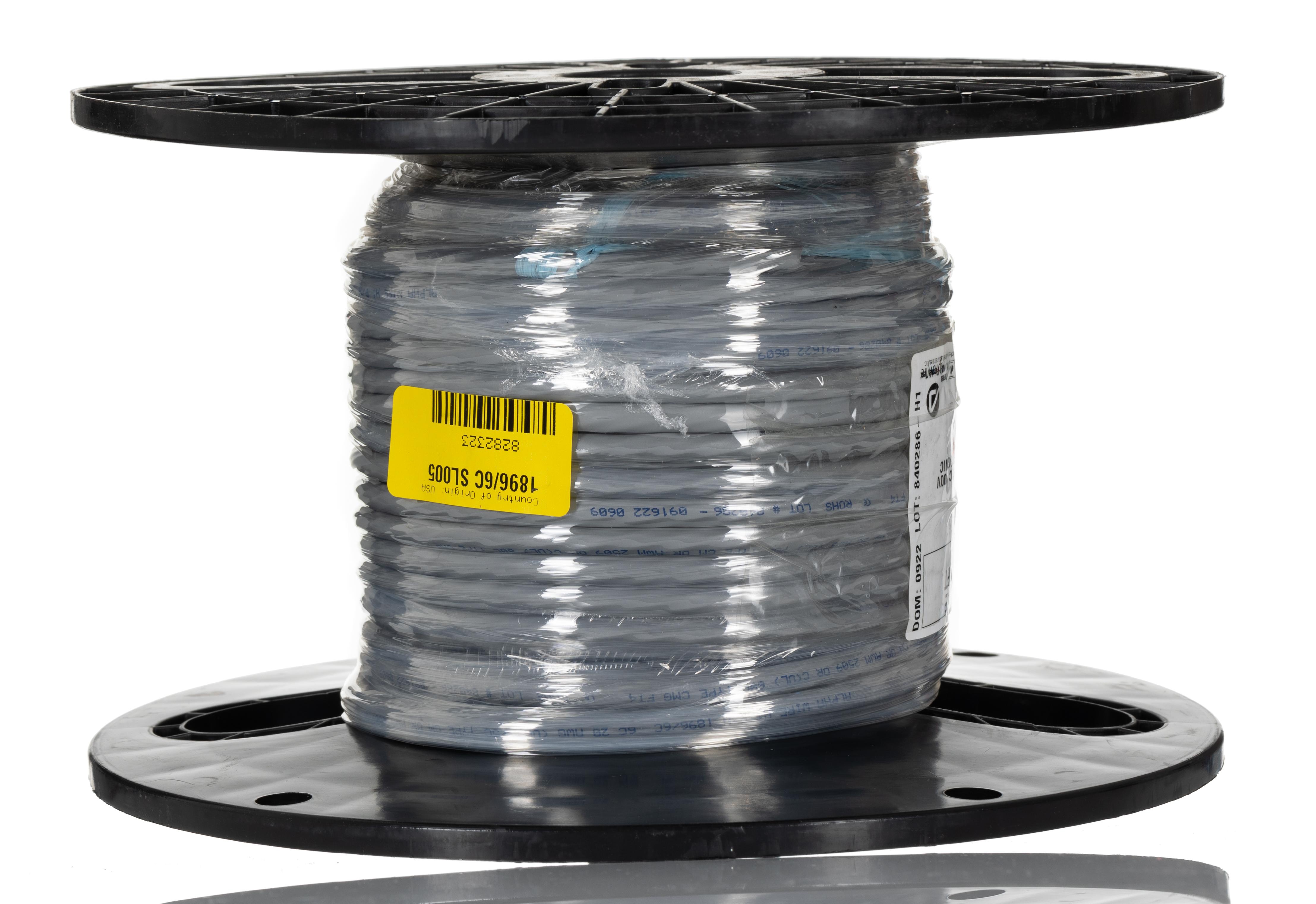 Alpha Wire Alpha Essentials Communication & Control Control Cable, 6 Cores, 0.56 mm² 20 AWG, Unscreened, 30 m, Grey