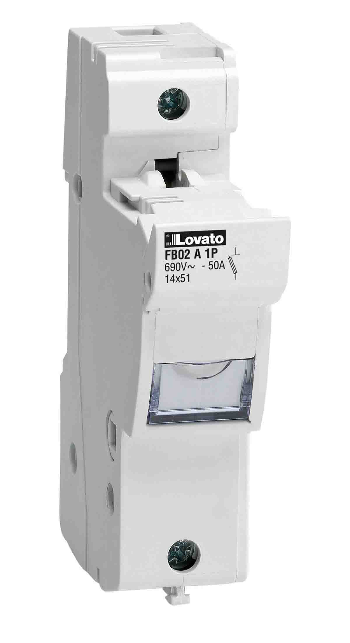 Lovato 50A Base Mount Fuse Holder for 14 x 51mm Fuse, 1P, 690V ac