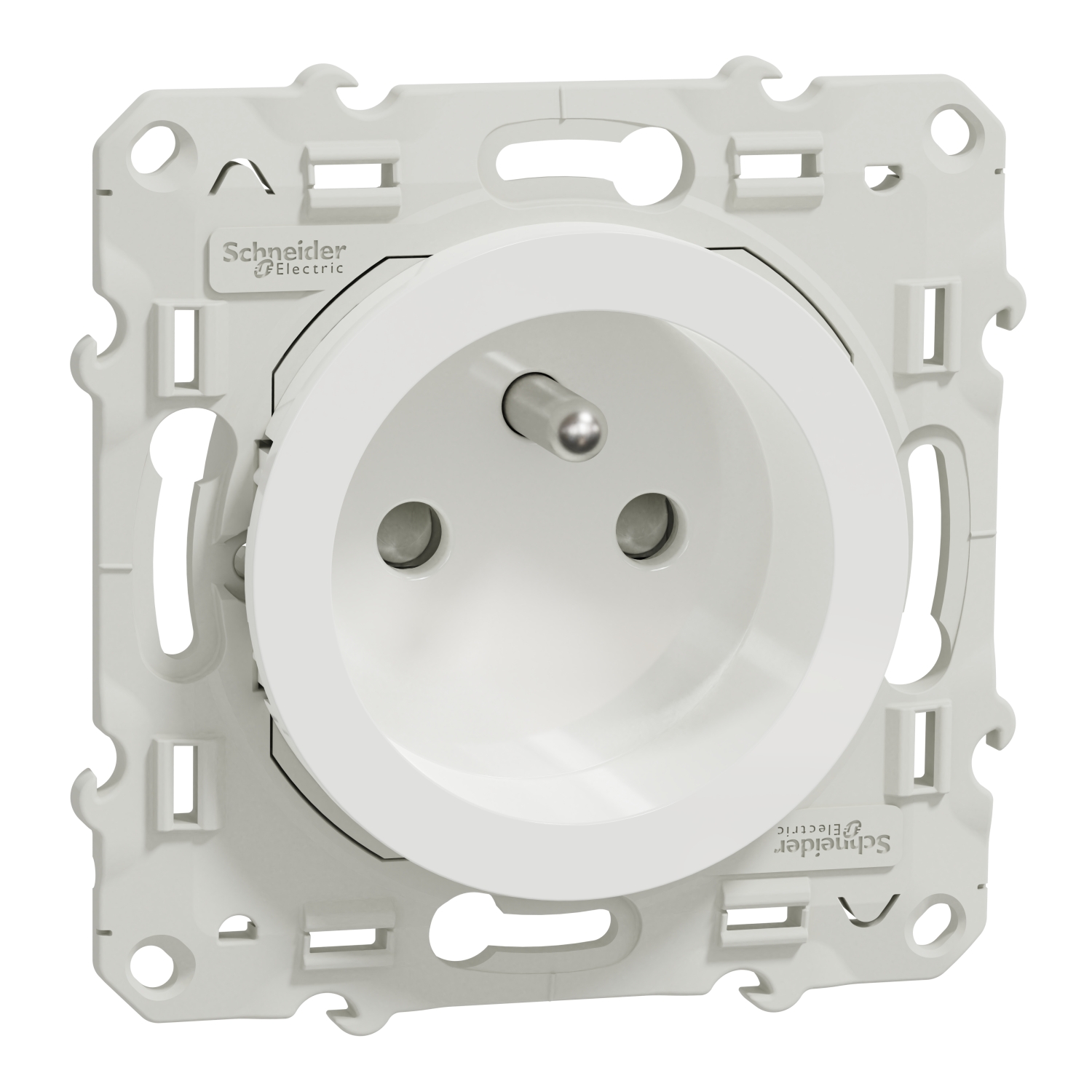 Schneider Electric White 1 Gang Plug Socket, 2 Poles, 16A, Type E - French