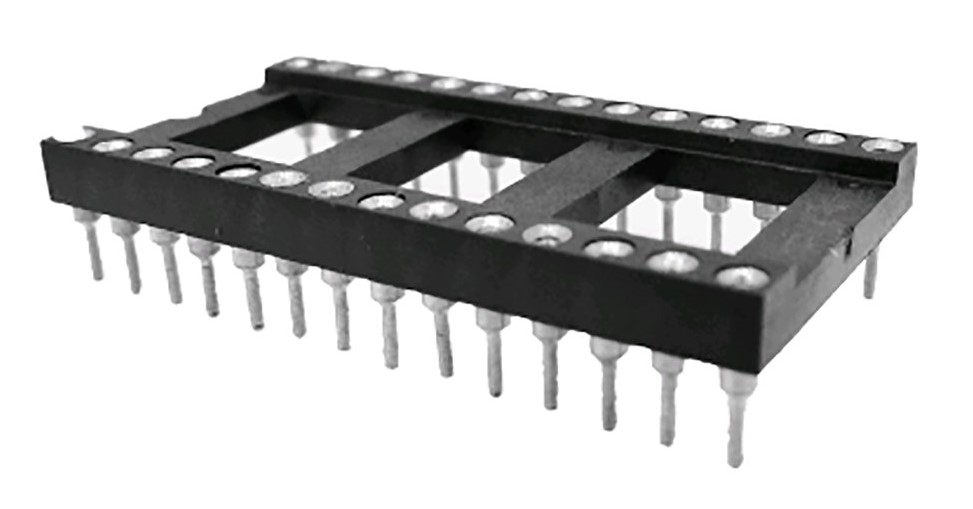 RS PRO 2.54mm Pitch 28 Way, Through Hole Turned Pin IC Dip Socket, 3A
