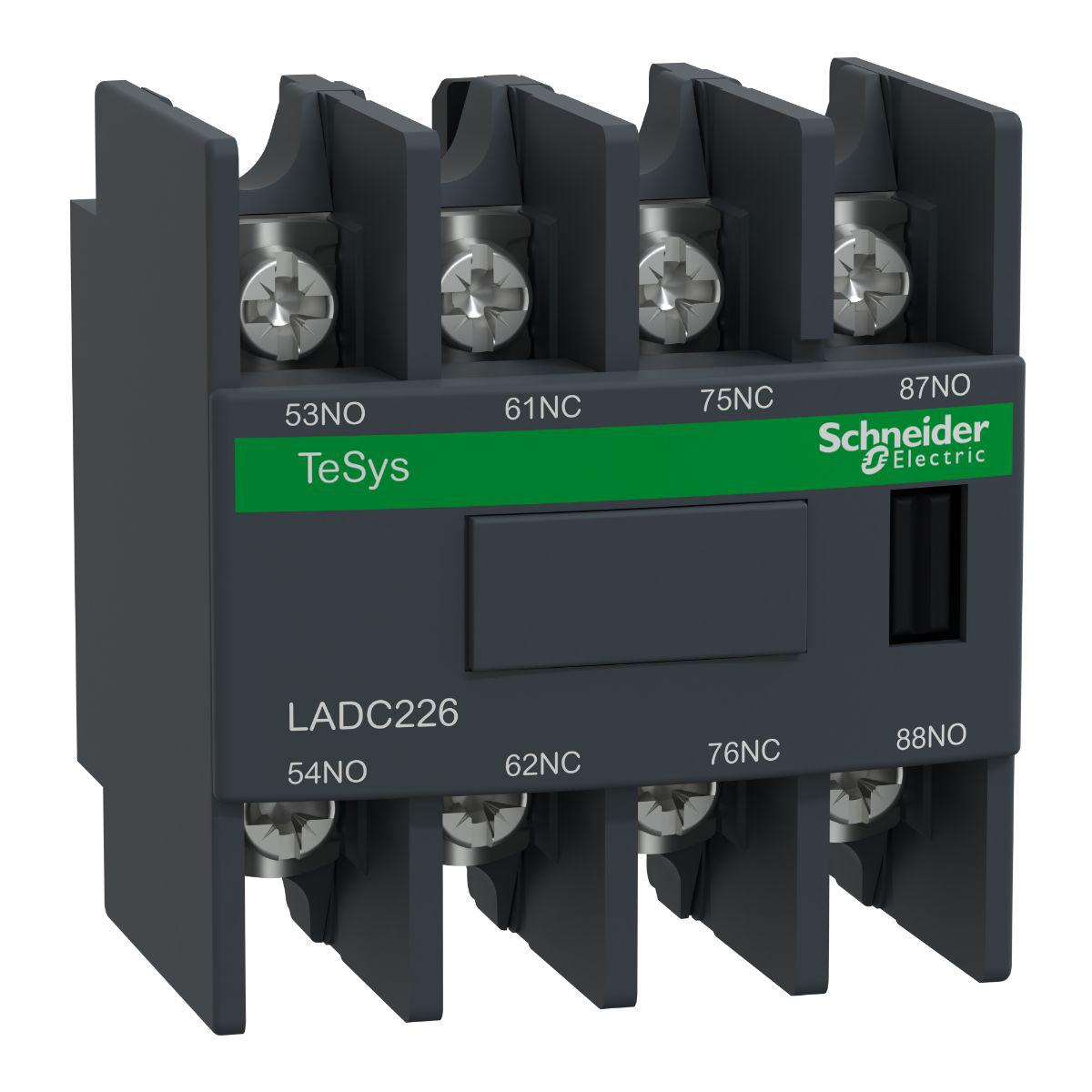 Schneider Electric Auxiliary Contact Block, 4 Contact, 2NO + 2NC, Front Mount, TeSys LADN