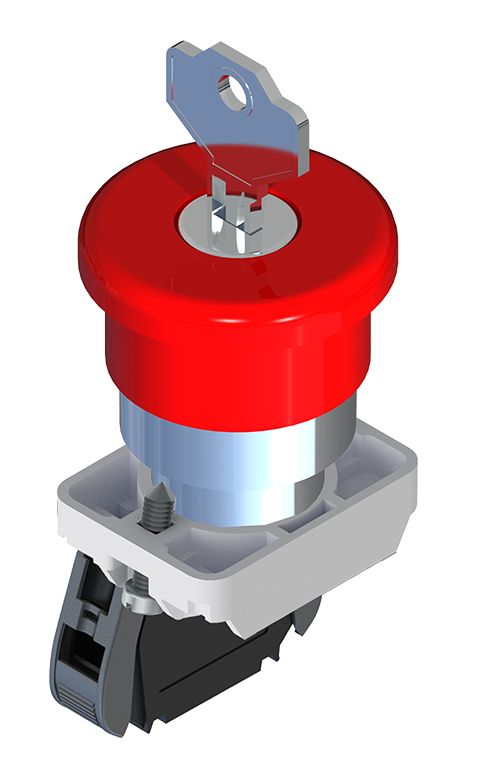 RS PRO Turn Key to Release Emergency Stop Push Button, Panel Mount, 22.5mm Cutout, 1NC, IP65