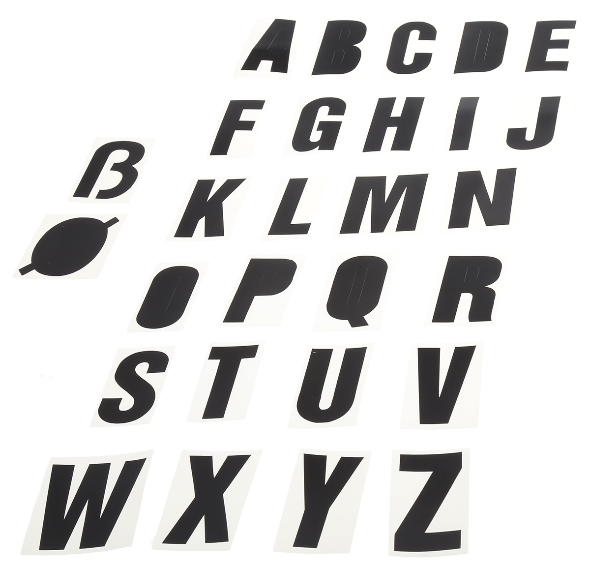 RS PRO Black Self Adhesive Letters, 50mm Character Height