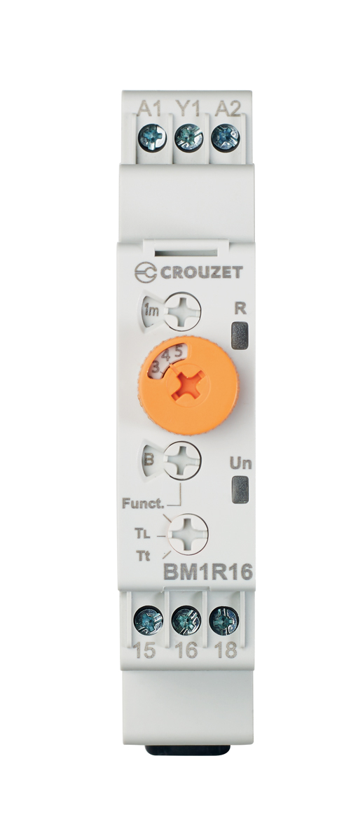 Crouzet Syr-Line Series DIN Rail Mount Timer Relay, 12 → 240V ac/dc, 1-Contact, 0.5 s → 10days, SPDT