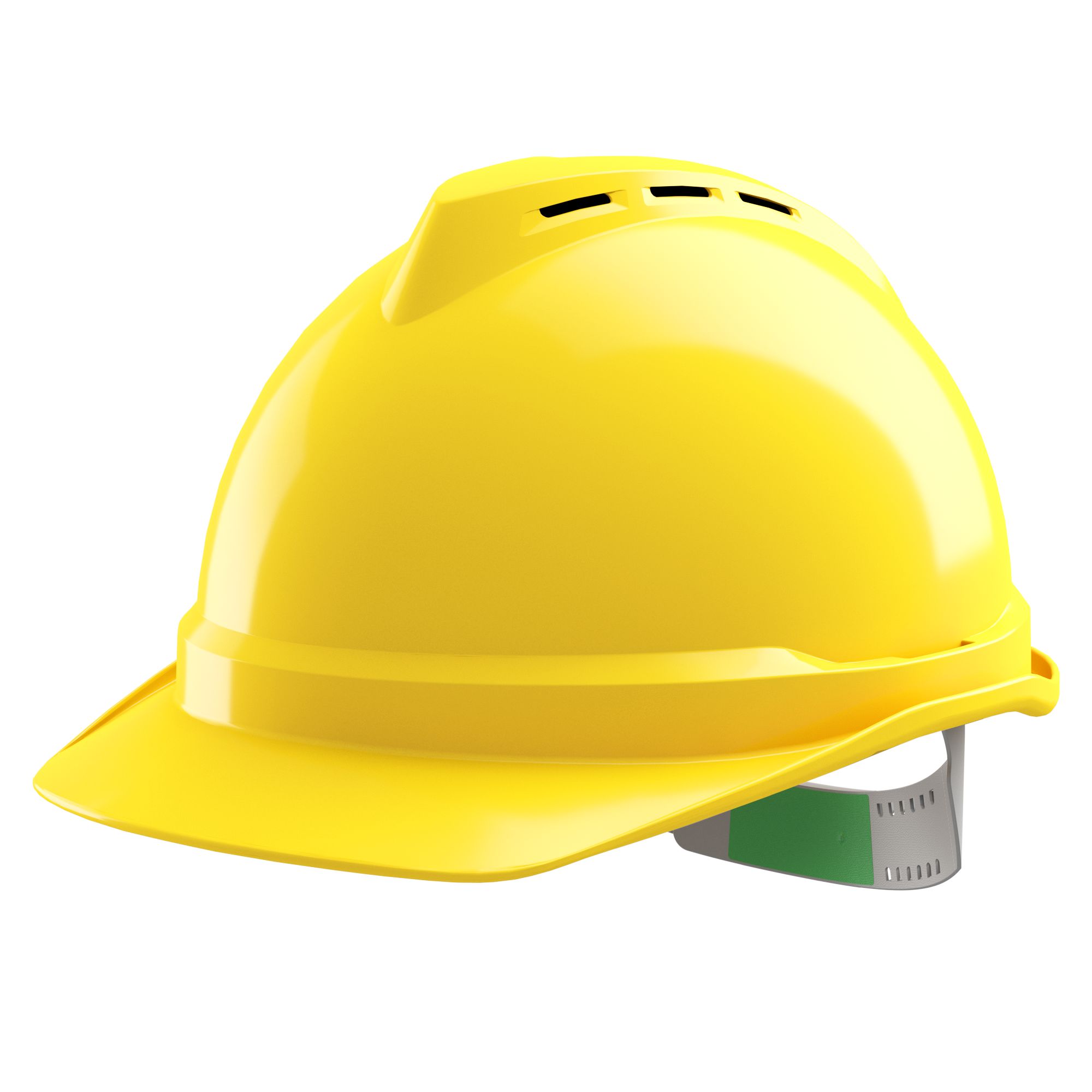 MSA Safety V-Gard 500 Yellow Safety Helmet, AdjustableVentilated