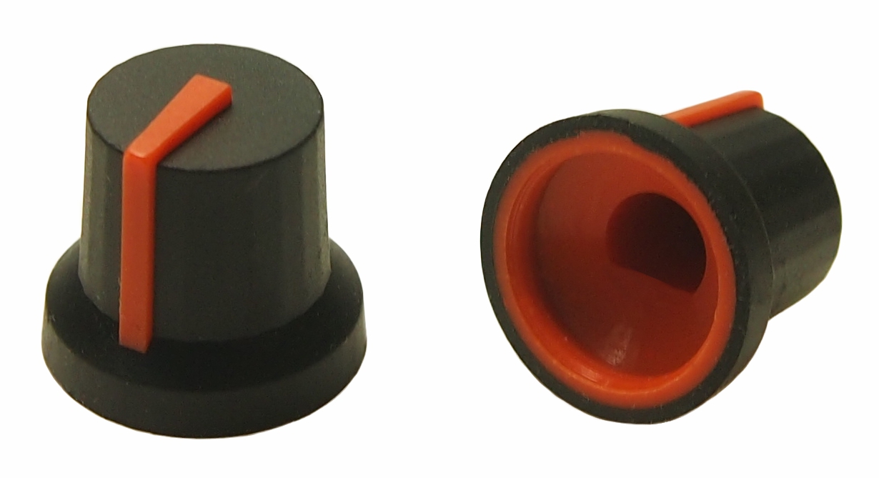 RS PRO 16.2mm Black Potentiometer Knob for 6mm Shaft D Shaped