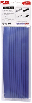 HellermannTyton Heat Shrink Tubing, Blue 12mm Sleeve Dia. x 200mm Length 3:1 Ratio, HIS-3 BAG Series