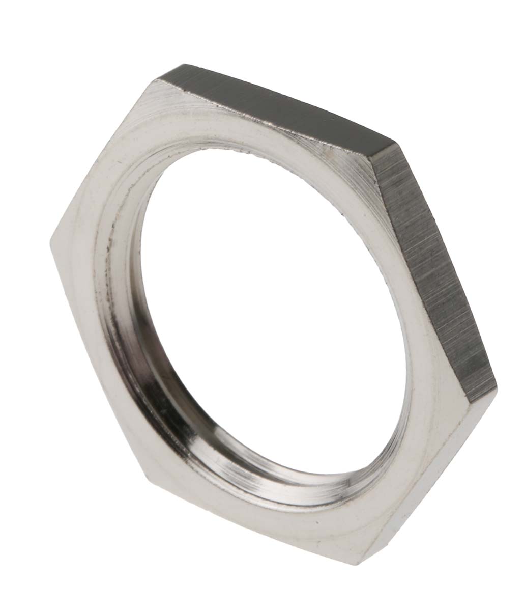 RS PRO Nickel Nickel Plated Brass Cable Gland Locknut, M20 Thread