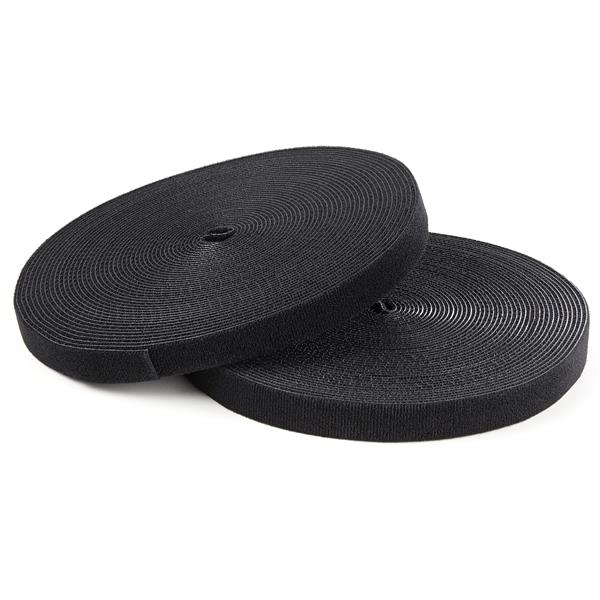 StarTech.com Cable Ties, Hook and Loop, 25ft x 17.78 mm, Black Nylon, Pk-1