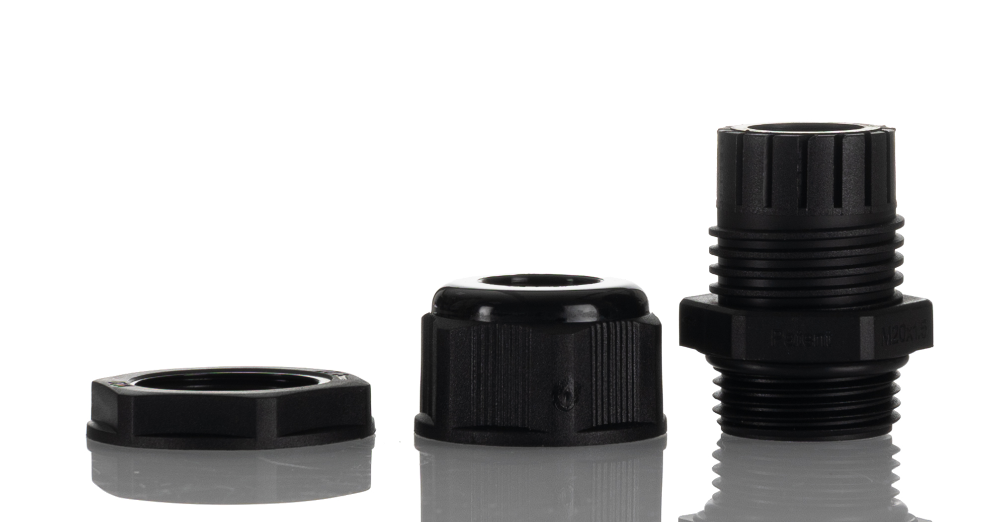 Hammond 1427NCG Series Black Nylon Cable Gland, M20 Thread, 6mm min., 12mm max., IP68