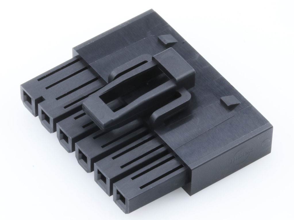 Molex 215913 Series Horizontal Press Fit PCB Header, 6 Contact(s), 4.2 mm Pitch, 1 Row, Shrouded