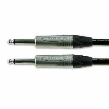 Van Damme Male 6.35mm Mono Jack to Male 6.35mm Mono Jack Aux Cable, Black, 3m 101-002-202 BLACK