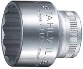 STAHLWILLE 3/8 in Drive 19mm Standard Socket, 12 point, 32 mm Overall Length