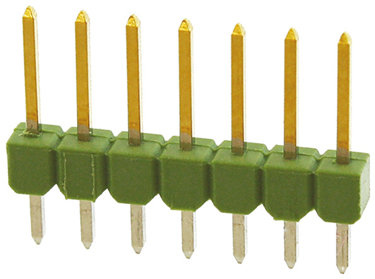 TE Connectivity AMPMODU MOD II Series Straight Through Hole Pin Header, 7 Contact(s), 2.54 mm Pitch, 1 Row, Unshrouded