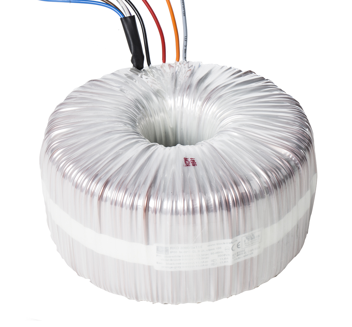 Block 115 V ac, 230 V ac, 2 x 115V ac Toroidal Transformer, 3000VA 2 Output