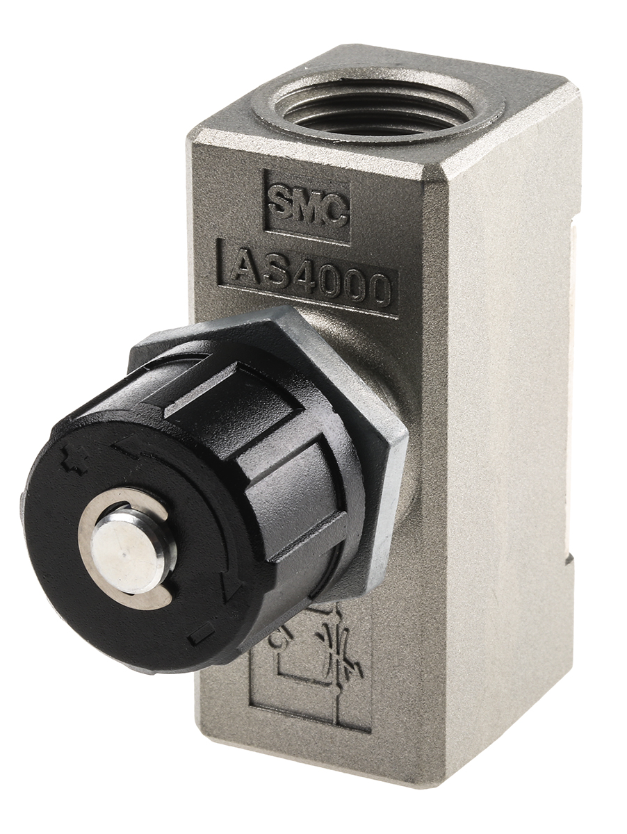 SMC AS Series Threaded Flow Regulator, G 1/2 Female Inlet Port x G 1/2 Female Outlet Port