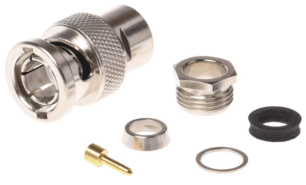 Telegartner, Plug Cable Mount BNC Connector, 75Ω, Clamp Termination, Straight Body