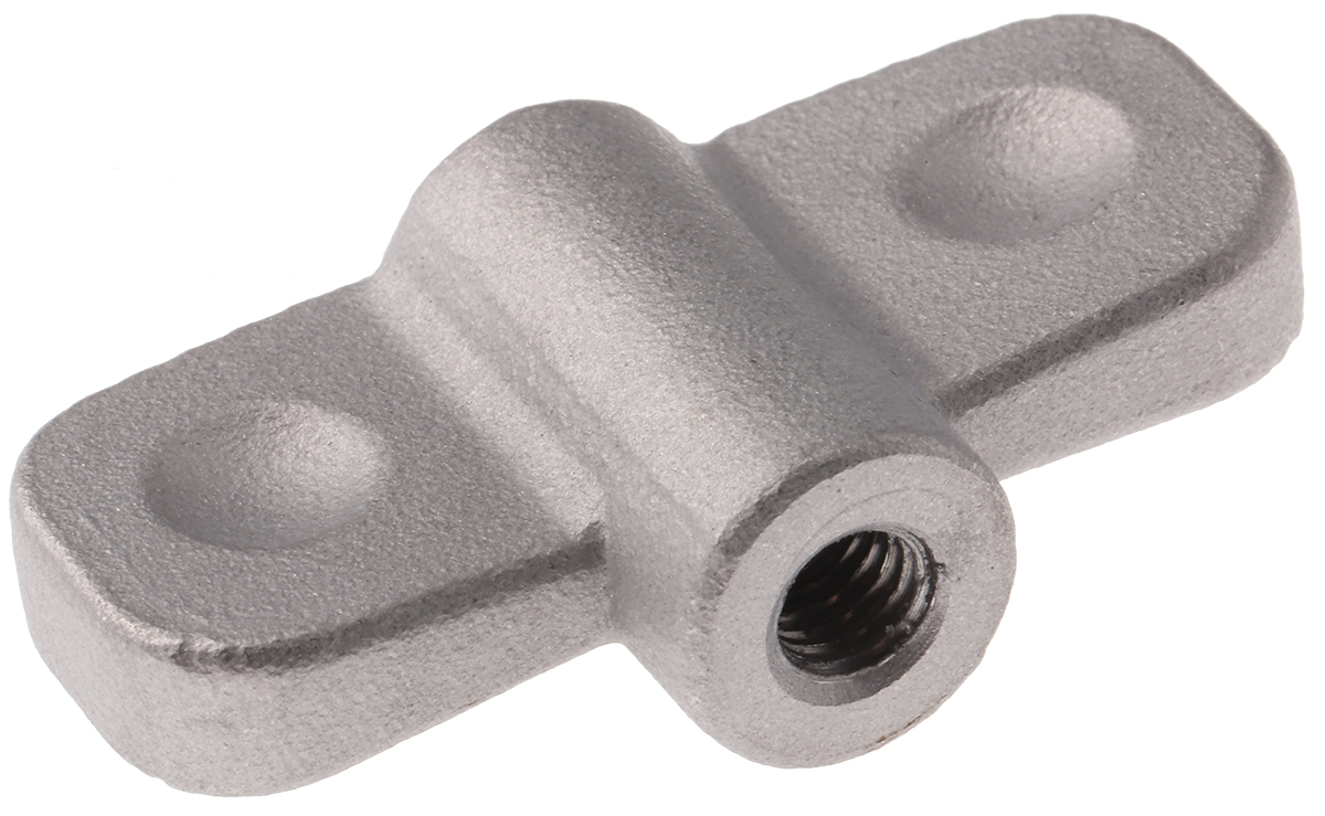RS PRO Silver Wing Clamping Knob, M6, Threaded Hole